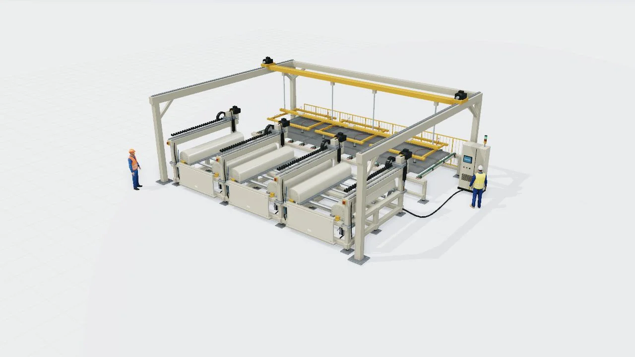 薄板智能拼焊产线三维全景 / Sheet metal welding line overview